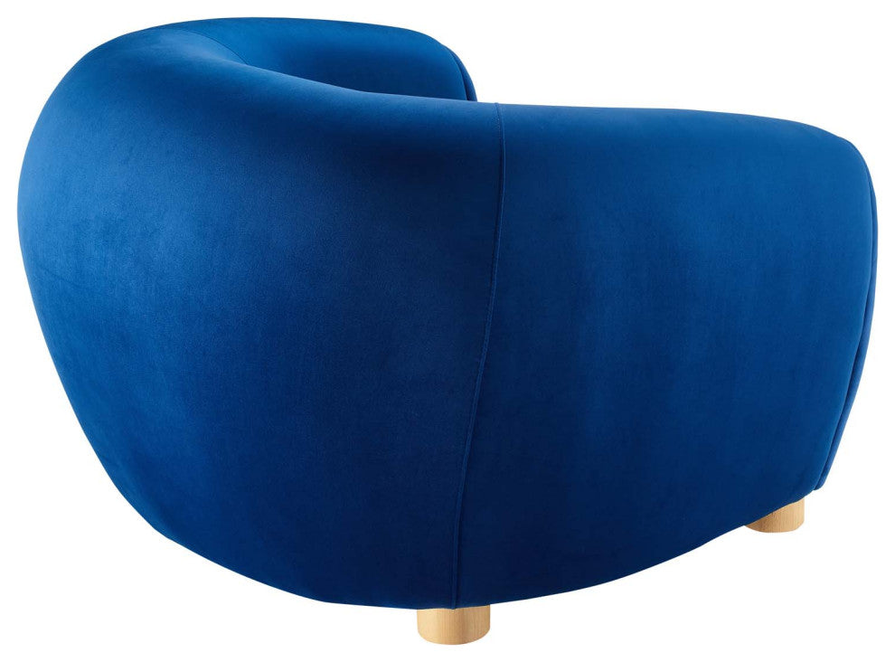Abundant Performance Velvet Armchair Navy