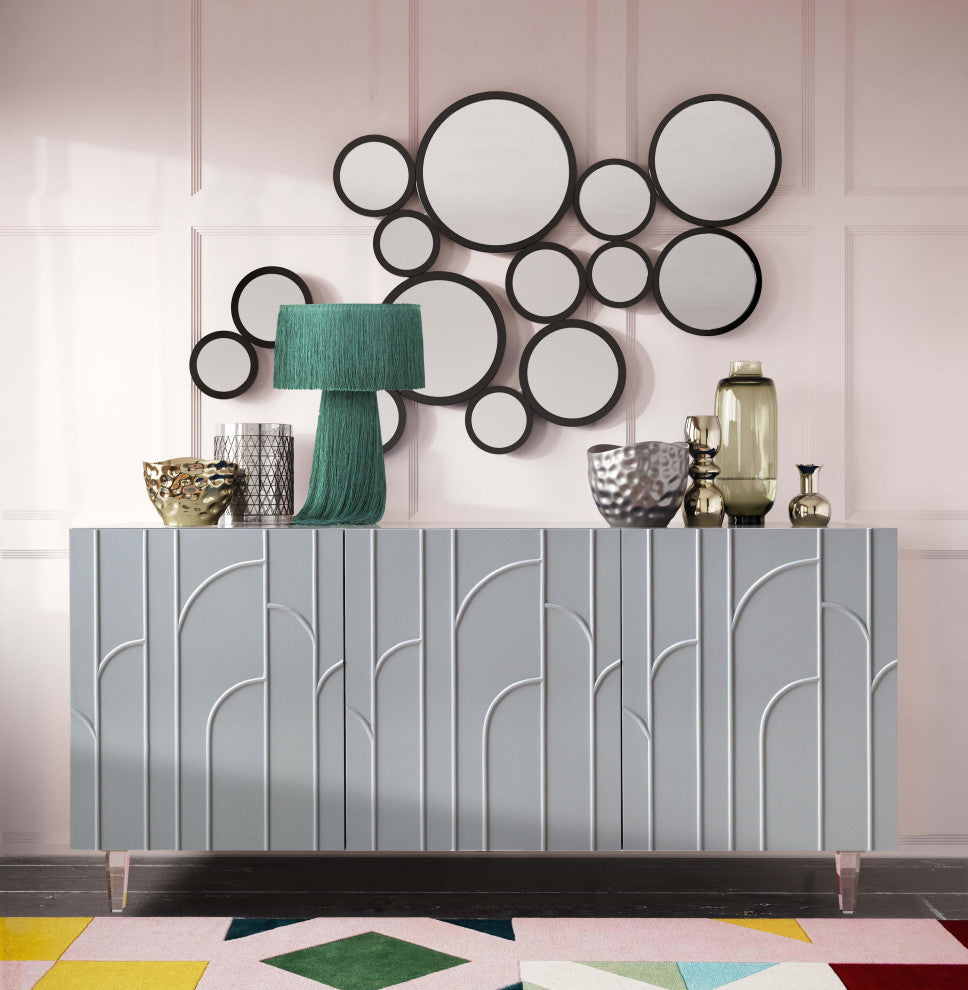 TOV Furniture Deco Grey Lacquer Buffet