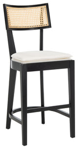 Safavieh Galway Cane Counter Stool, Black/Natural