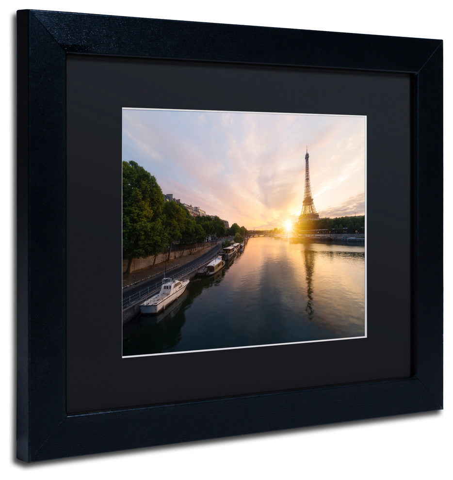 Mathieu Rivrin 'Stay Up Paris' Matted Framed Art, Black Frame, Black, 14x11