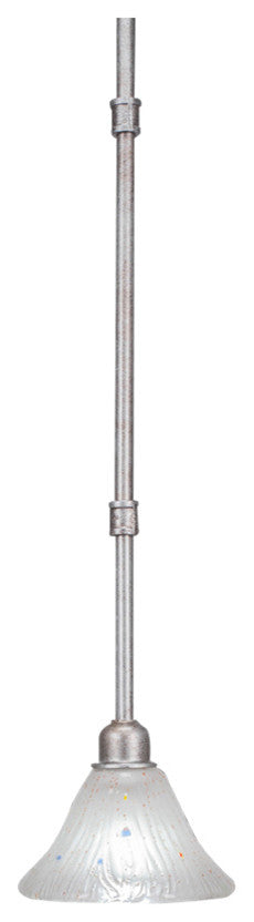 Vintage Stem Mini Pendant, 7" Frosted Crystal Glass