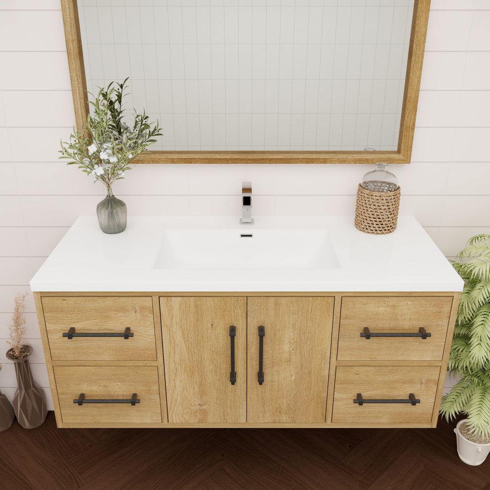 Victoria 48" Solid Wood Bath Vanity, Oak