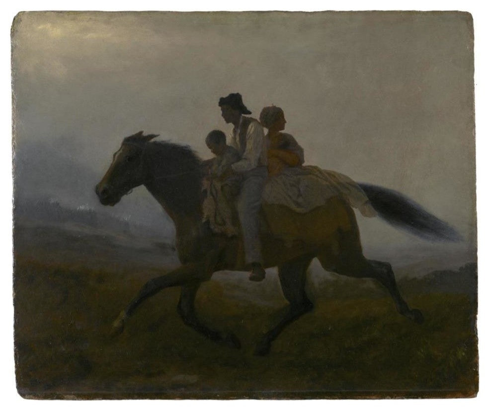 "A Ride for Liberty - The Fugitive Slaves, ca. 1862" Paper Art, 38"x32"