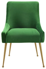 Beatrix Green Velvet Side Chair - Green