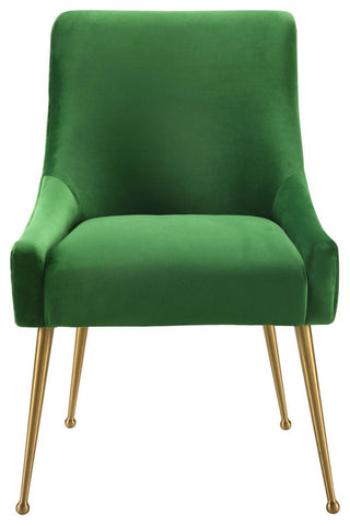 Beatrix Green Velvet Side Chair - Green