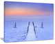 "Jetty in Frozen Lake Netherlands" Wooden Sea Bridge Wall Art, 20"x12"