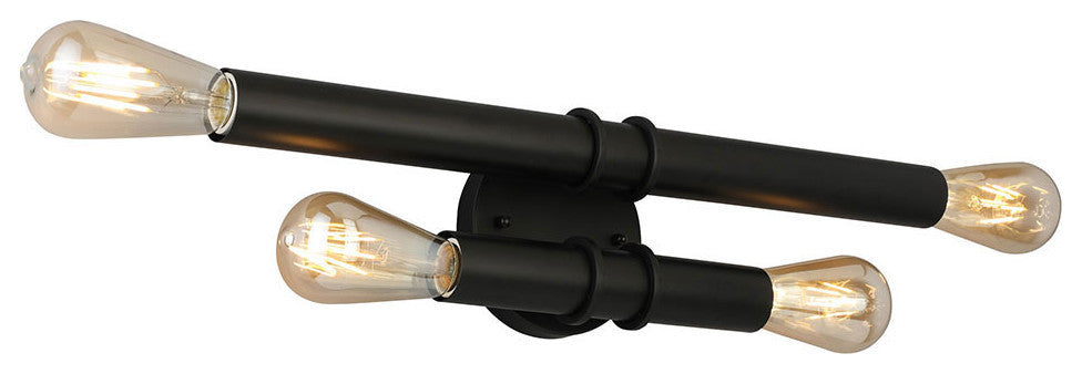 Drucker 4 Light Bath and Vanity Light, Black