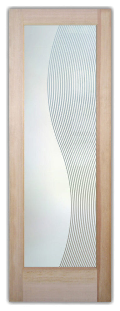 Pantry Door - Divise Stripes - Primed - 24" x 96" - Knob on Left - Pull Open
