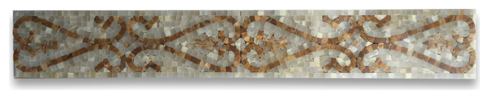 Marble Mosaic Border Listello Tile Everlasting Onyx White 4.7x15.7, 1 piece