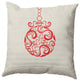 Fancy-Bulb Decorative Throw Pillow, Red, 16"x16"