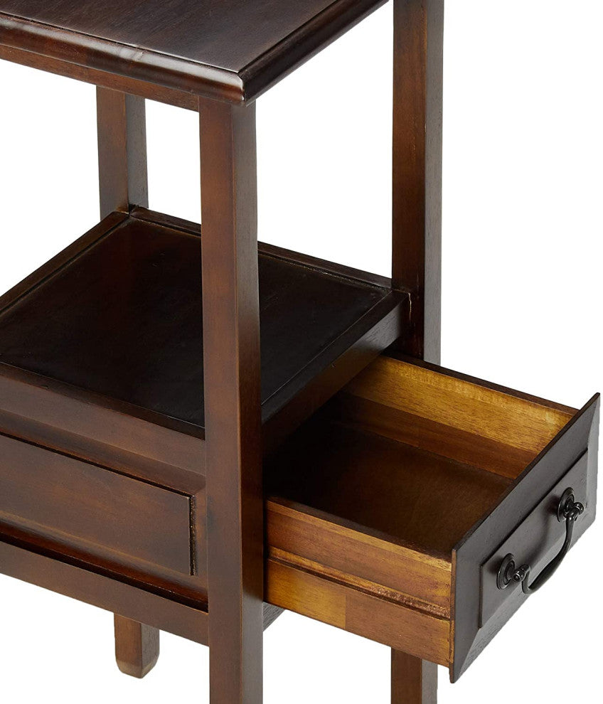Acacia Wood Accent Table, Brown Mahogany