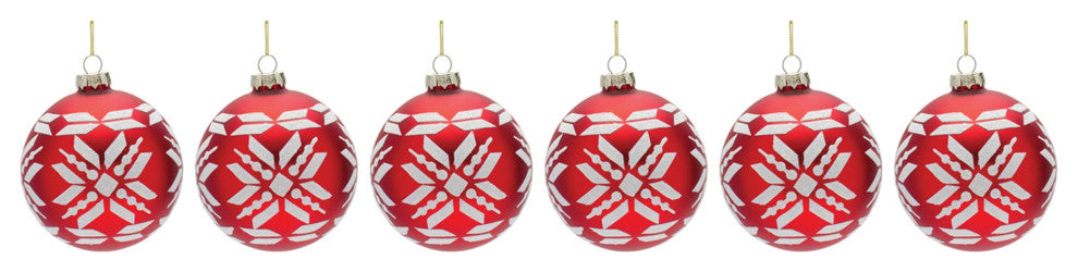Nordic Snowflake Ball Ornament, Set of 6
