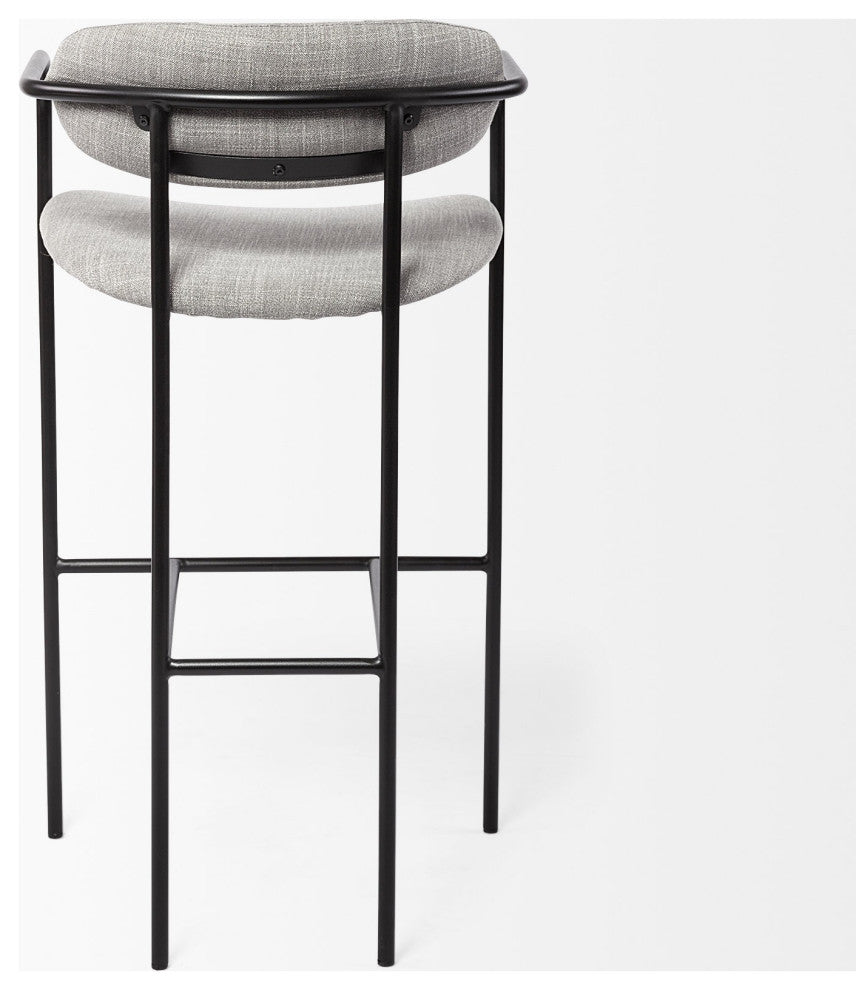 Light Gray Black Framed Bar Stool