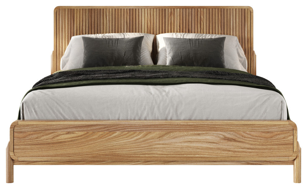 Modrest Mikala Modern Natural Oak Bed, Eastern King