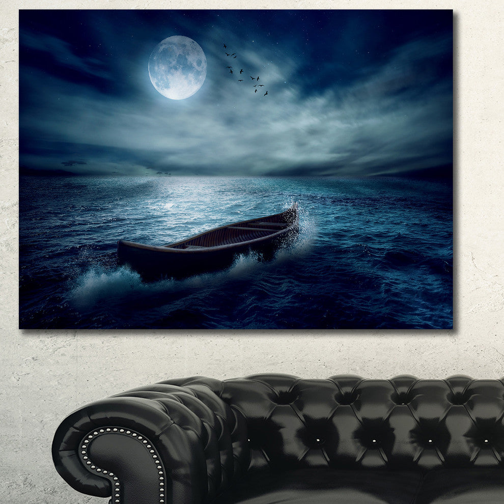 Boat Driftinga Away from the Past, Landscape Canvas Art Print, 40"x30"