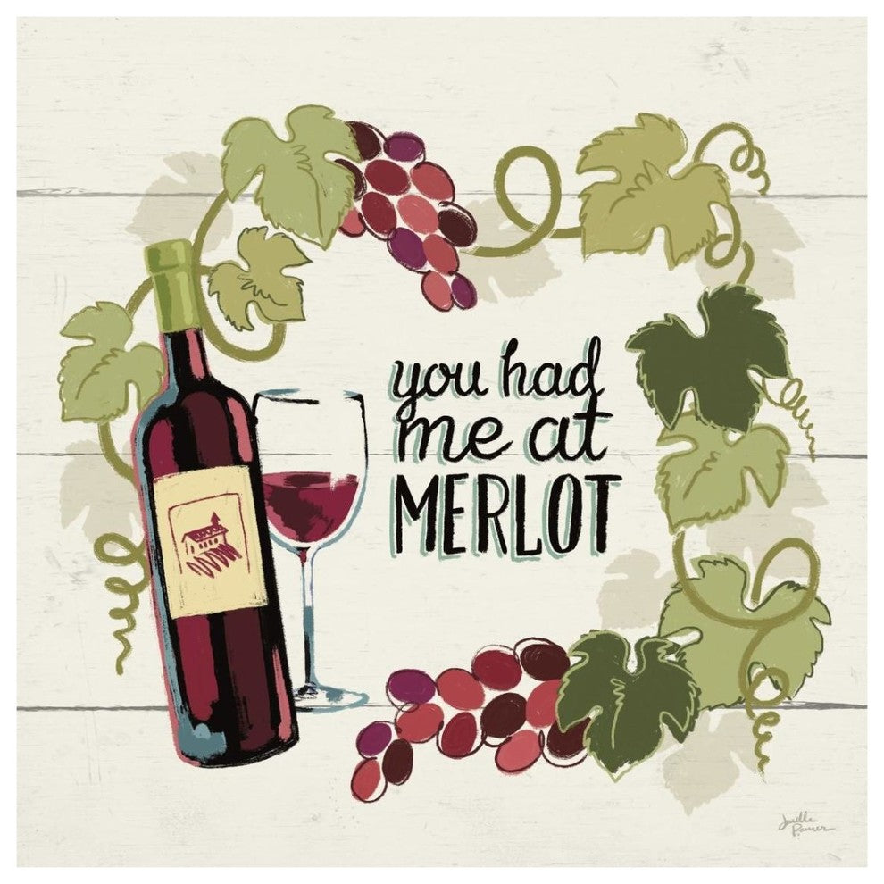 "Wine and Friends II" Digital Paper Print by Janelle Penner, 38"x38"