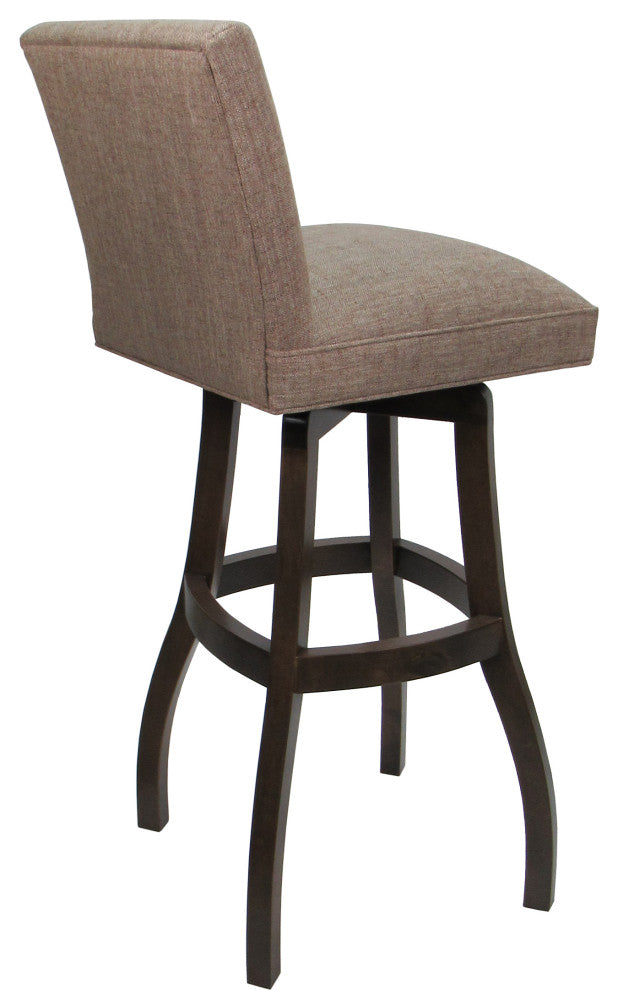 Swivel Wood Counter, Bar or Extra Tall Stool - Sommerville on S-Base, Basin Beige - Dark Walnut, 34"