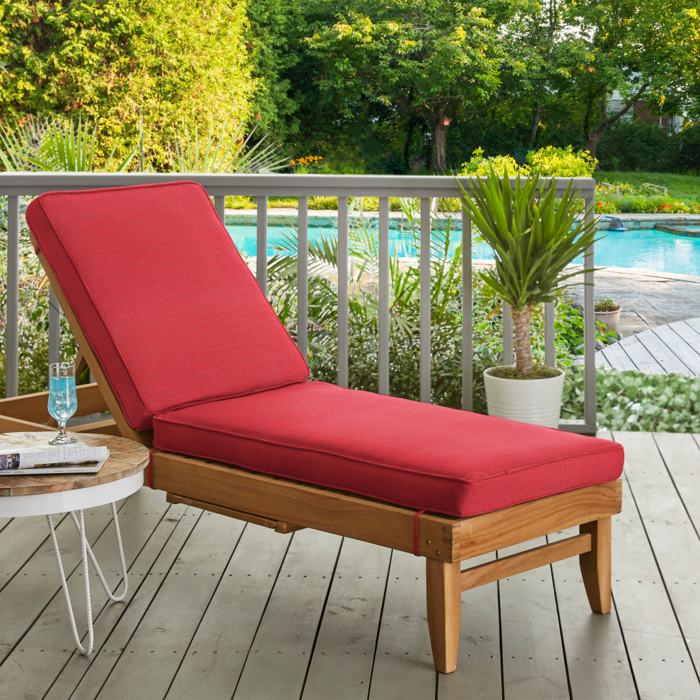 Mozaic Home Dupione Crimson Outdoor/Indoor Chaise Lounge Cushion 78x21x3"