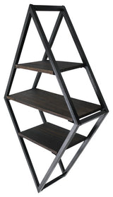 3 Tier Diamond Matte Black Metal Display Shelf