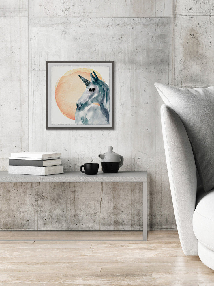 "Unicorn Sunrise" Framed Painting Print, 18"x18"
