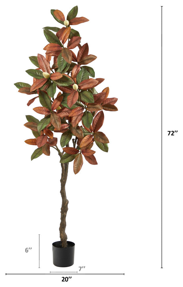 6' Fall Magnolia Artificial Tree
