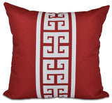 Key Stripe, Stripe Print Outdoor Pillow, Red, 18"x18"