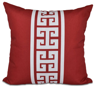 Key Stripe, Stripe Print Outdoor Pillow, Red, 18"x18"