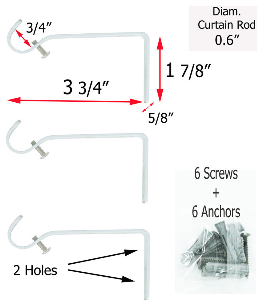 Extendable Curtain Rod Set 49 to 82 L -Diam