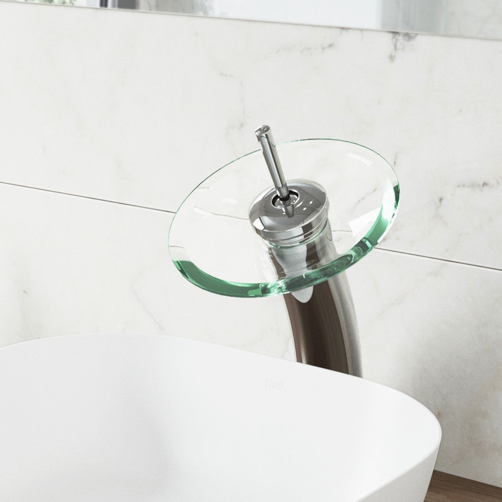 VIGO Waterfall 12" H Single Handle Single Hole Bathroom Vessel Faucet, Chrome