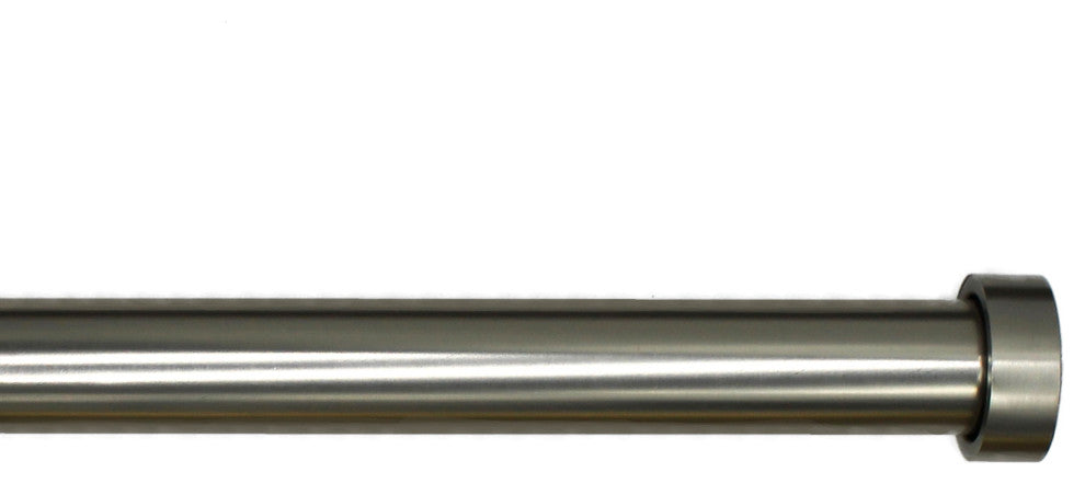 Linen Avenue End Cap Single Curtain Rod Set,28 to 48-Inch,Brushed Nickel