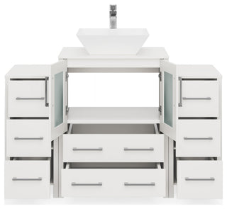 Sinclair 48" Single Bathroom Vanity with Engineered Marble Top with Mirror