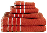 Rice Weave 6-Piece Cotton Towel Set, Brick