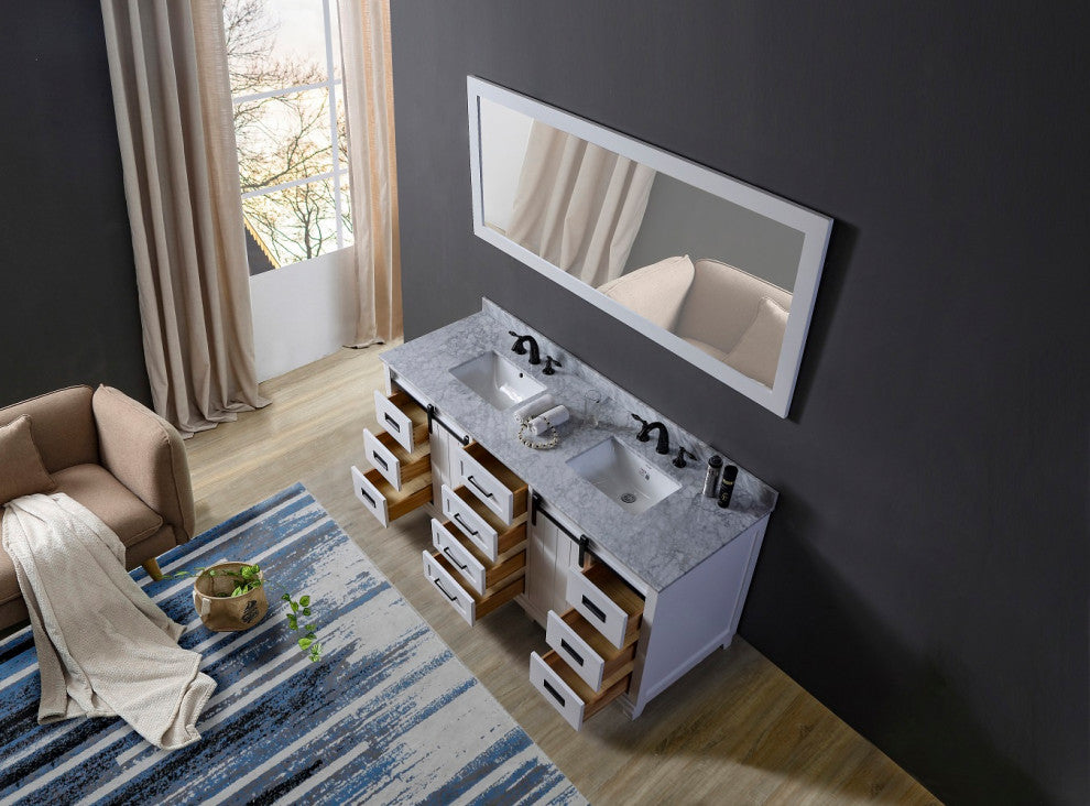 72" Ultimate Chanceton Bath Vanity, White and Mirror