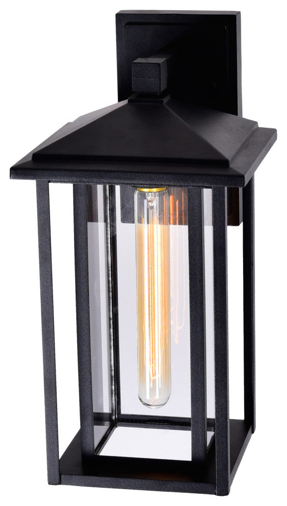 Crawford 1 Light Black Outdoor Wall Light