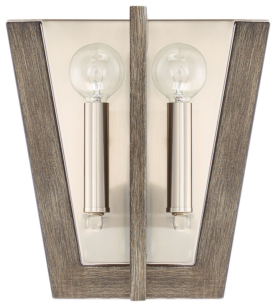 Westend 2 Light Wall Sconce, Satin Platinum