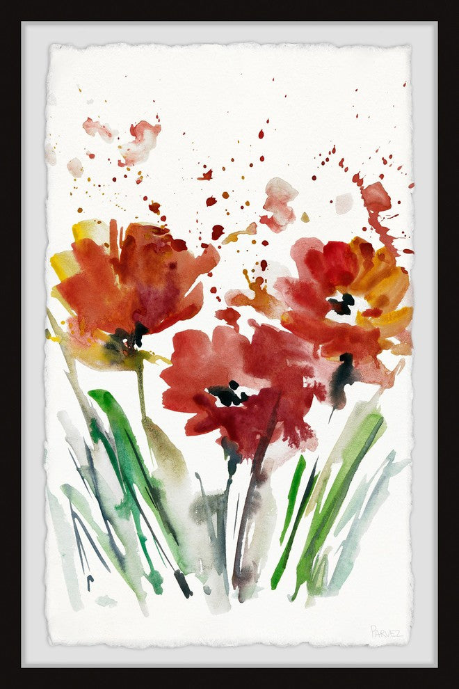 "Flowers Smudge" Framed Painting Print, 20"x30"