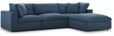 Commix Down Filled Overstuffed 4 Piece Sectional Sofa Set, Azure