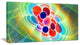 Red Blue Fractal Virus Design, Abstract Art on Canvas, 32x16