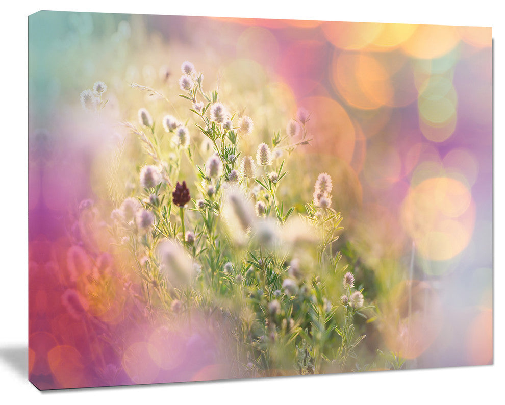 Cute Little Summer Flowers, Large Flower Canvas Wall Art, 20"x12"