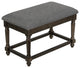 Cortesi Home Enza Bench, Bronze Brown Color With Gray Fabric Cushion