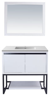 Laviva 313SMR-36W-MW 36" White Vanity with VIVA Stone Solid Surface Countertop