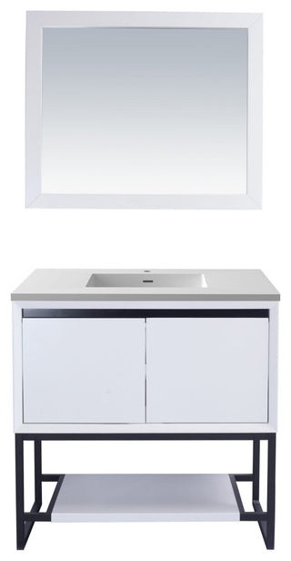 Laviva 313SMR-36W-MW 36" White Vanity with VIVA Stone Solid Surface Countertop