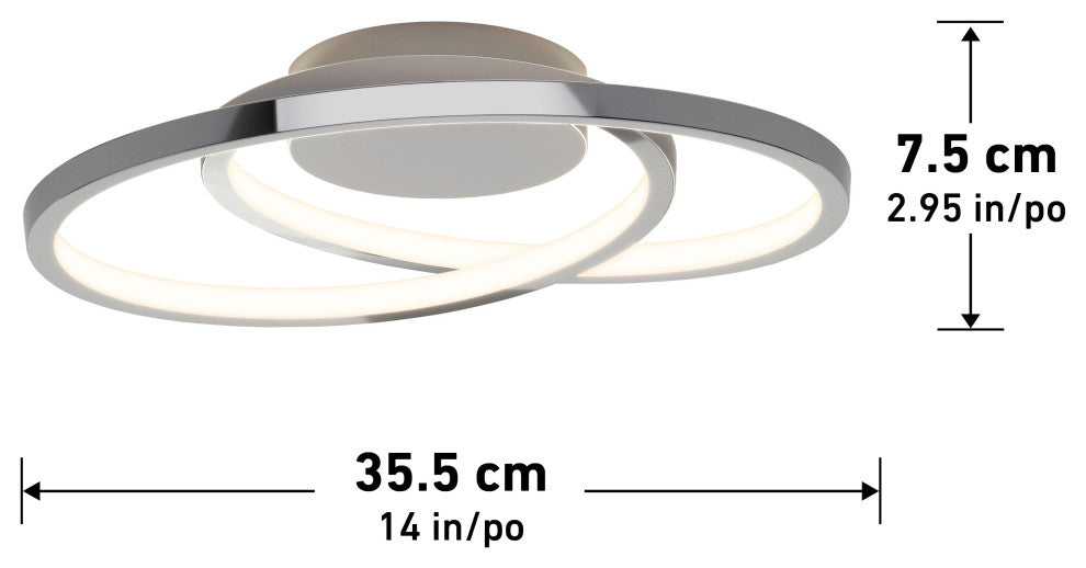 Artika Salto Ceiling Flushmount Light, Chrome