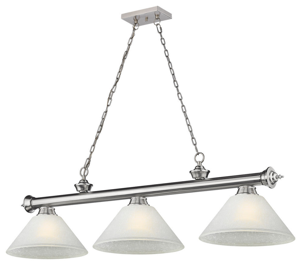 Zlite 2306-3BN-AWL14 3-Light Billiard, White Linen