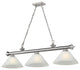 Zlite 2306-3BN-AWL14 3-Light Billiard, White Linen