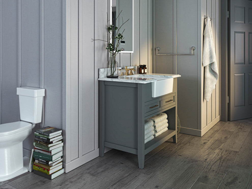 Hayley Bathroom Vanity Set, Sea Cloud Gray, 36"