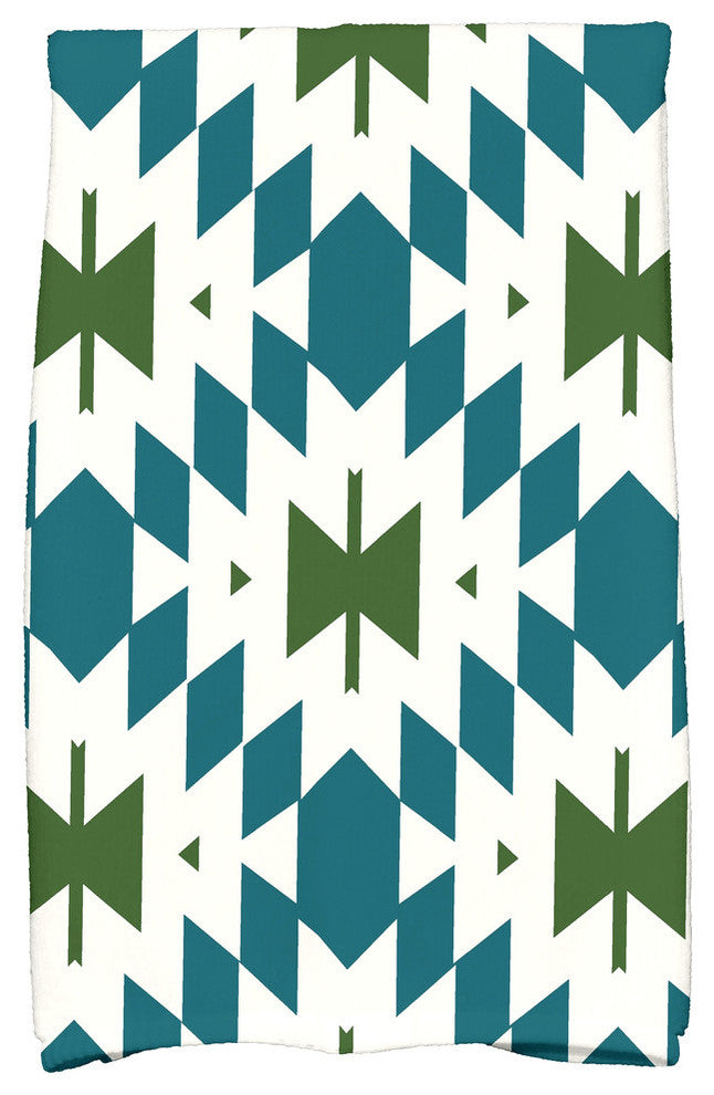 Patna Geometric Print Hand Towel, Teal