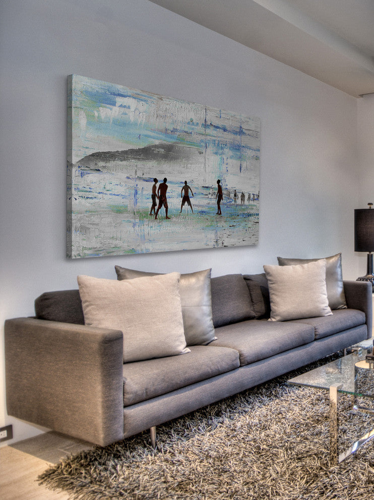 "Sand Games" Painting Print on Wrapped Canvas, 24"x16"