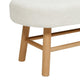 Fuji 42" Upholstered Accent Bench With Natural Wood Legs, Ivory White Boucle