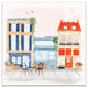 Watercolor French Shops 16x16 Canvas Wall Art